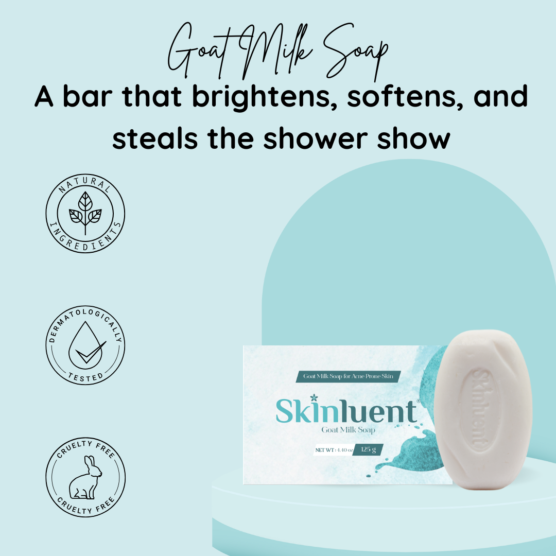 Skinluent Goat Milk Face & Body Soap Bar, 125g