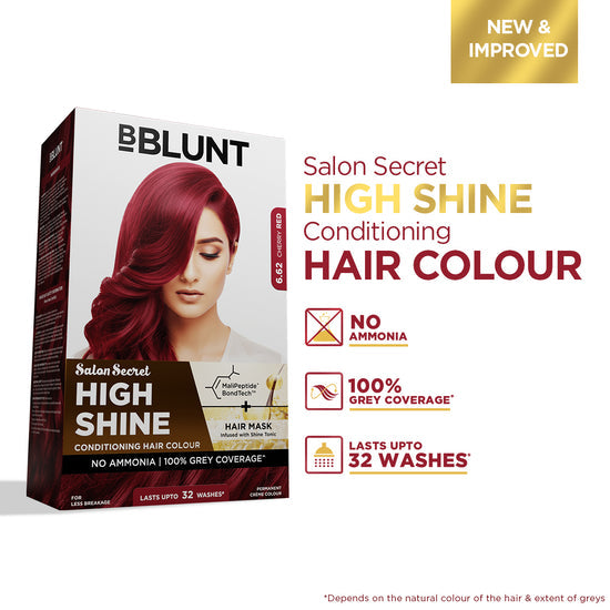 BBlunt Salon Secret High Shine Creme Hair Colour - Cherry Red - No.6.62 - 130g