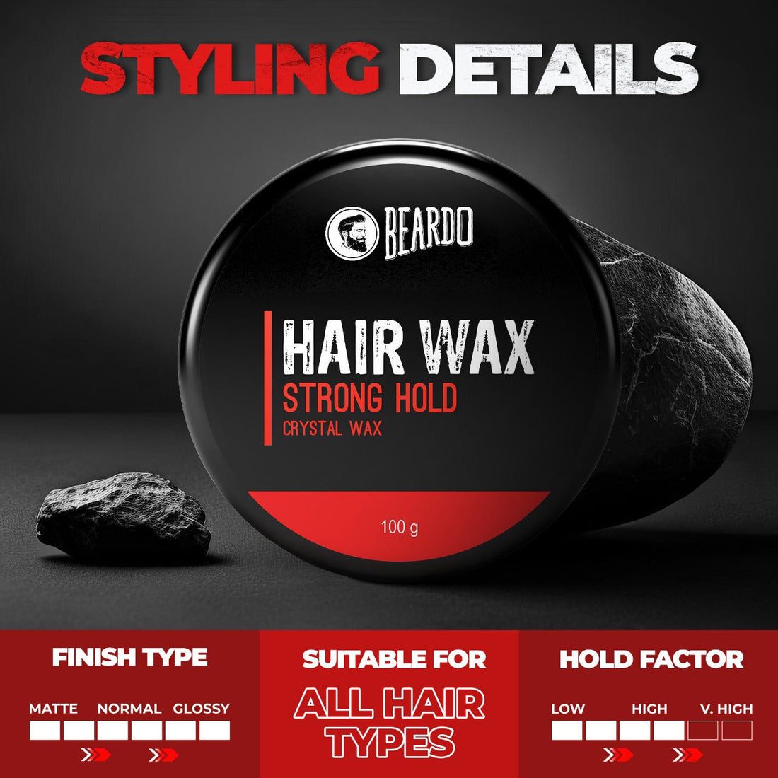 Application of Beardo Hair Wax on Short Hair