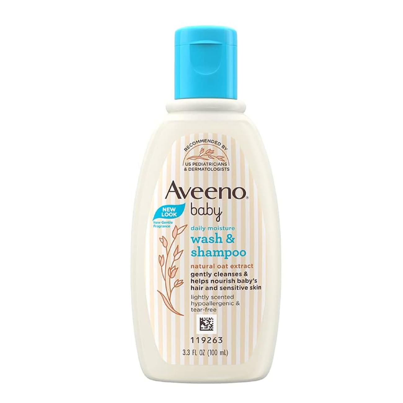Aveeno Baby Daily Moisture Wash and Shampoo, 100ml