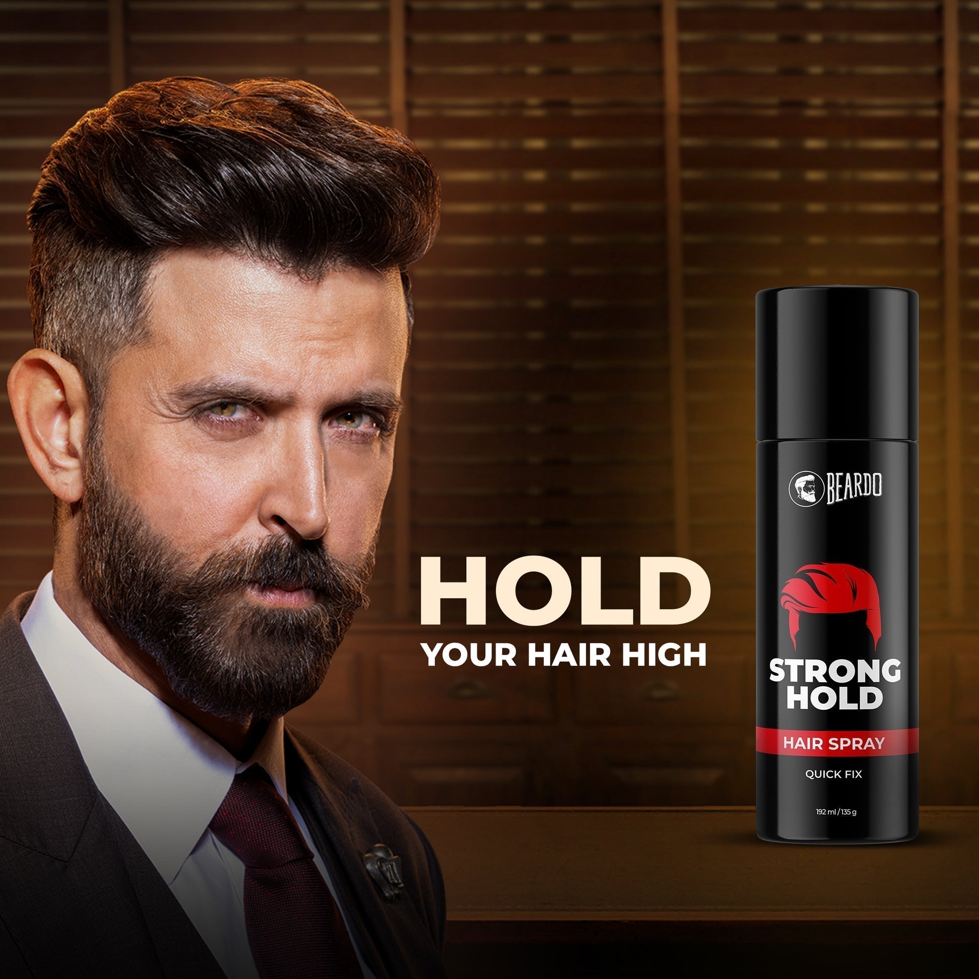 Beardo Strong Hold Hair Spray For Men – Front View