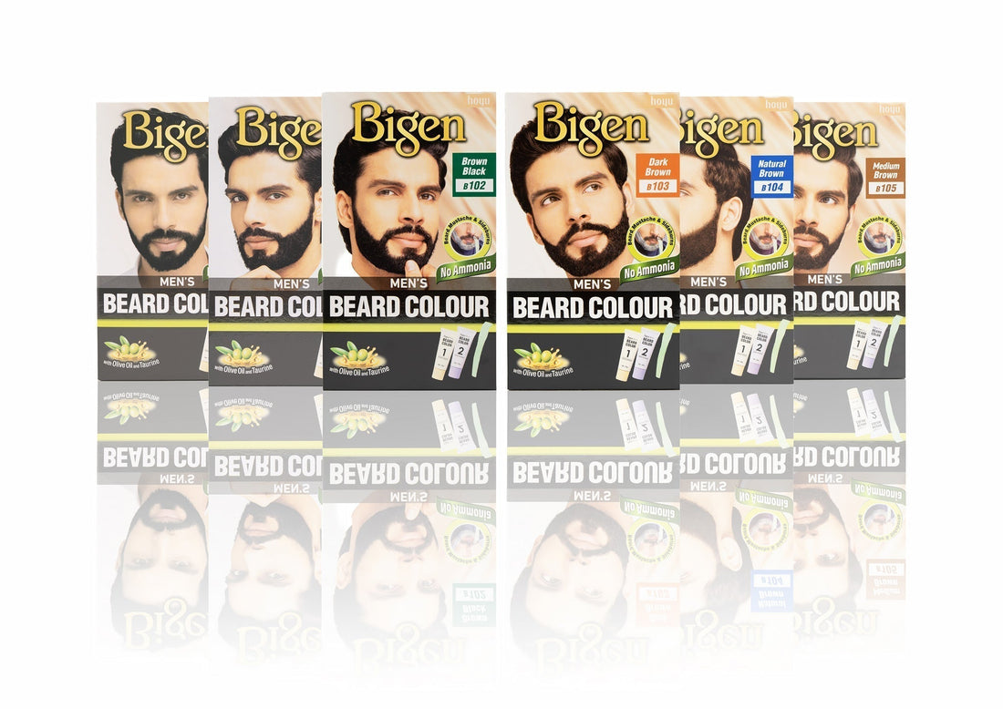 Bigen Beard Colour B102 cream and developer tubes