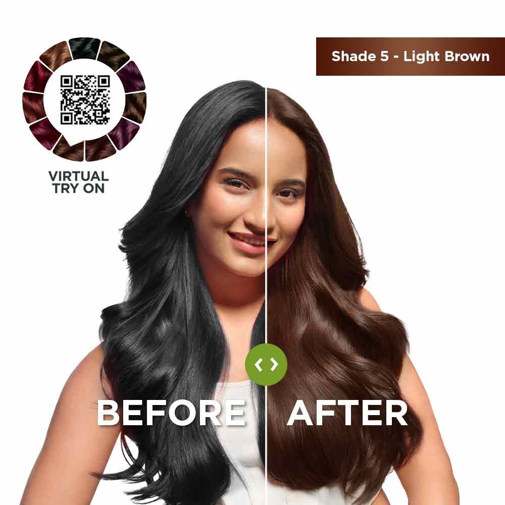 Garnier Light Brown Hair Colour Before and After