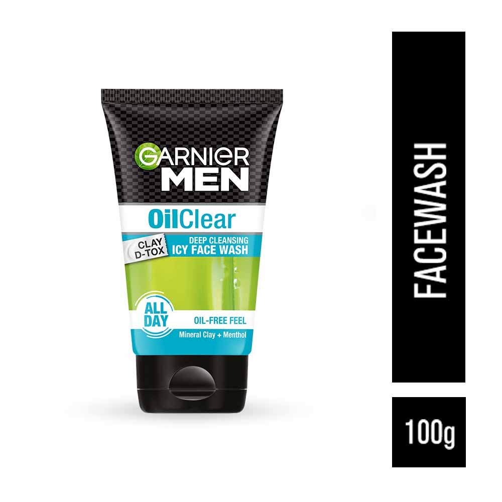 Garnier Men Oil Clear Clay D-Tox Facewash 100g tube