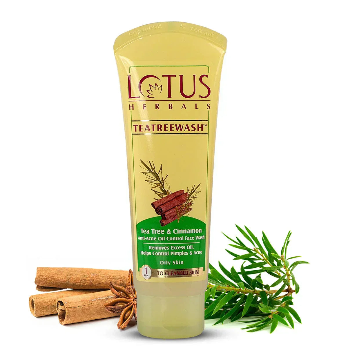 Lotus Herbals Tea Tree & Cinnamon Anti-acne Oil Control Face Wash (80g) - House of Ateeq