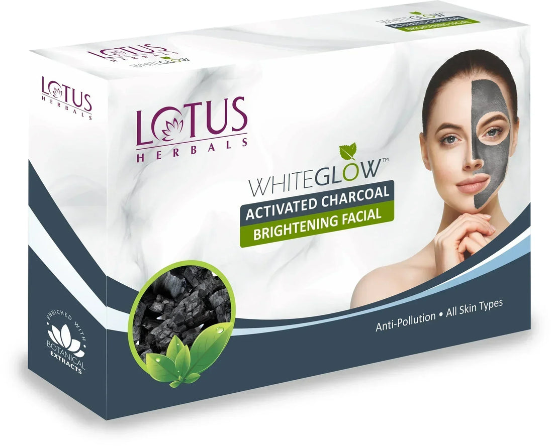 Lotus Herbals WhiteGlow Activated Charcoal Brightening Facial kit (47 g) Small - House of Ateeq