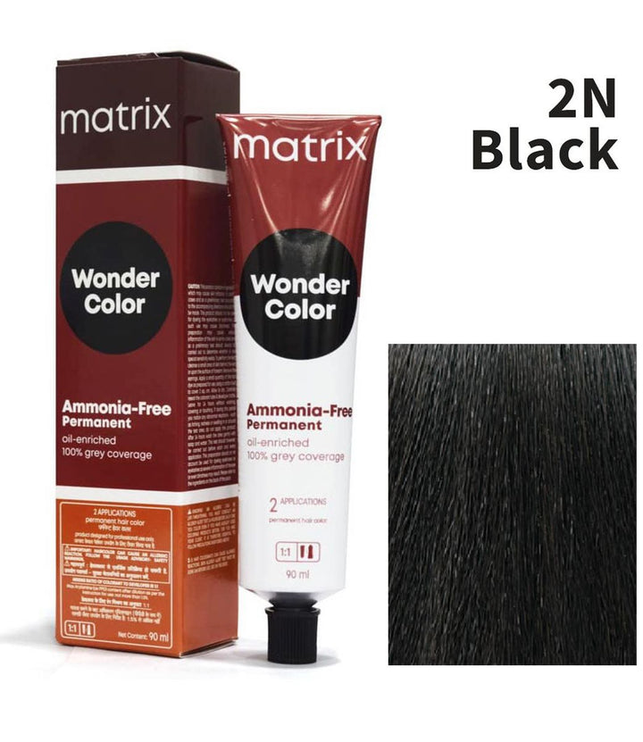 Matrix Wonder Color Ammonia Free Permanent Hair Color - 2N - Black - (90ml) - House of Ateeq