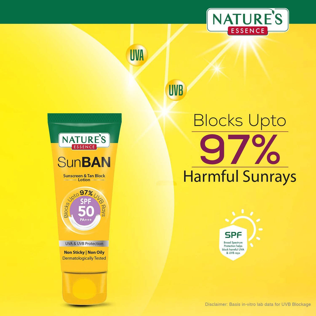 Nature's Essence Sunban Suncreen & Tan Block Lotion SPF 50 PA+++ | 60ml3