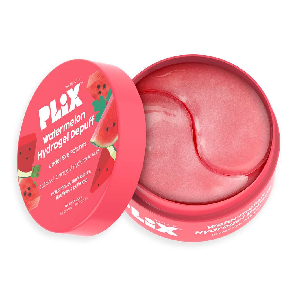 Plix Watermelon Hydrogel Under Eye Patches for Dark Circles & Puffiness With Caffeine, 60 Patches