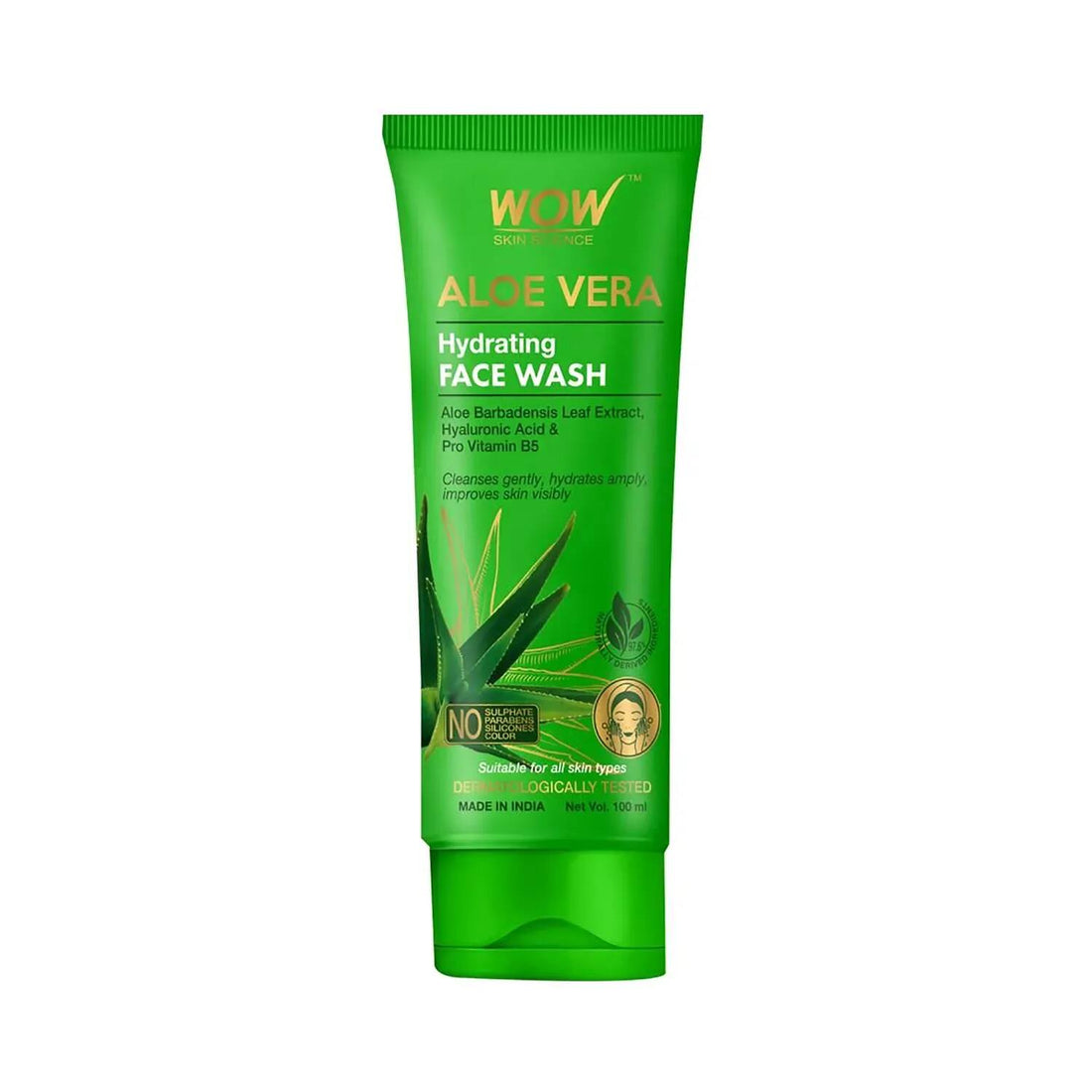 WOW Aloe Vera Hydrating Face Wash Front Packaging