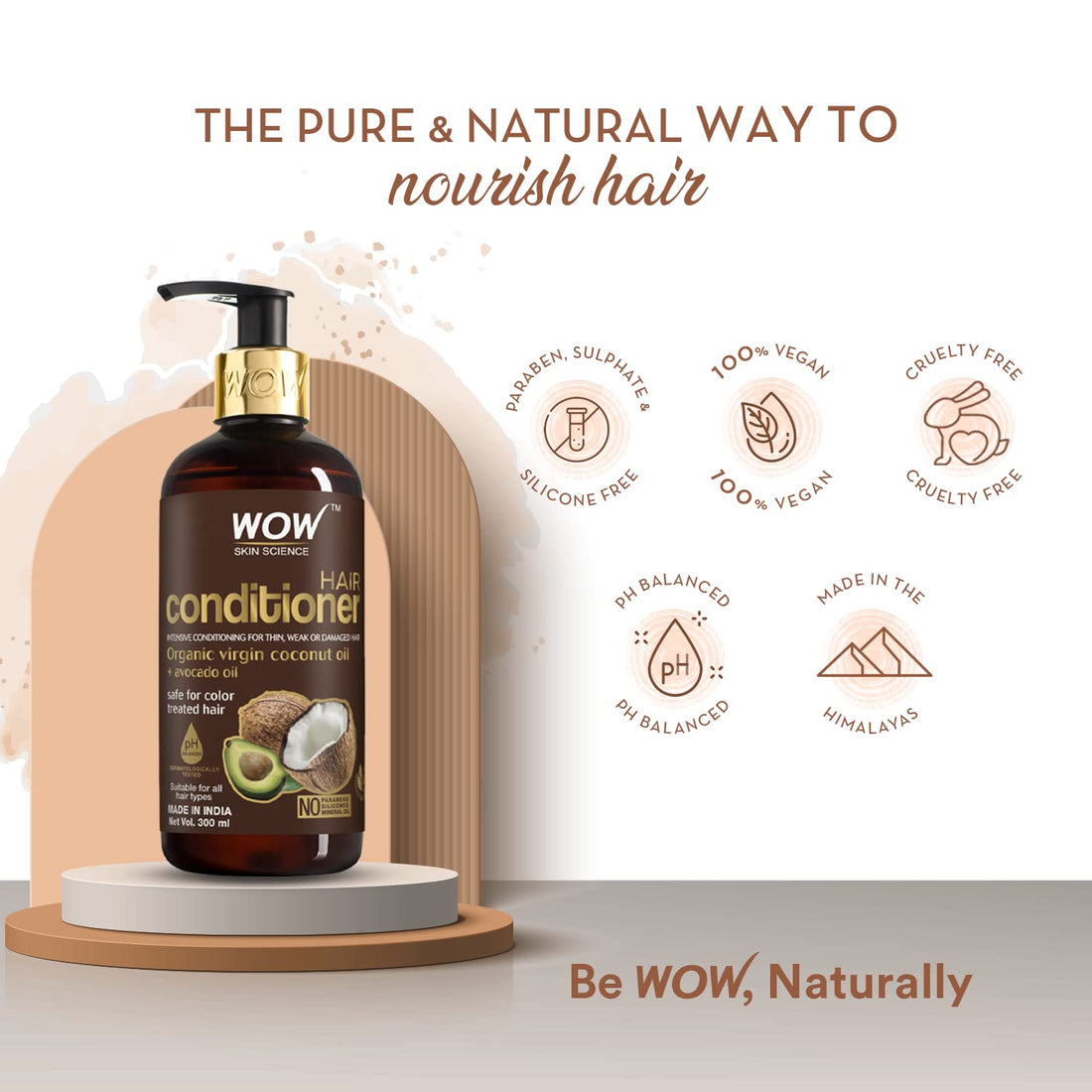 WOW Skin Science Coconut Oil & Avocado Oil Hair Conditioner, 300ml
