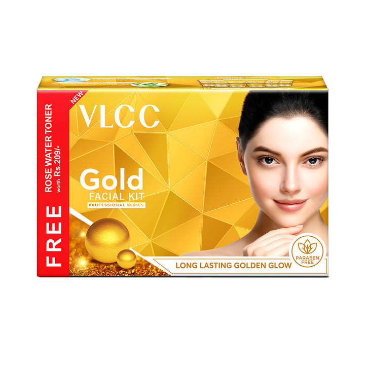 VLCC Gold Facial Kit, 300g with FREE Rose Water Toner, 100ml